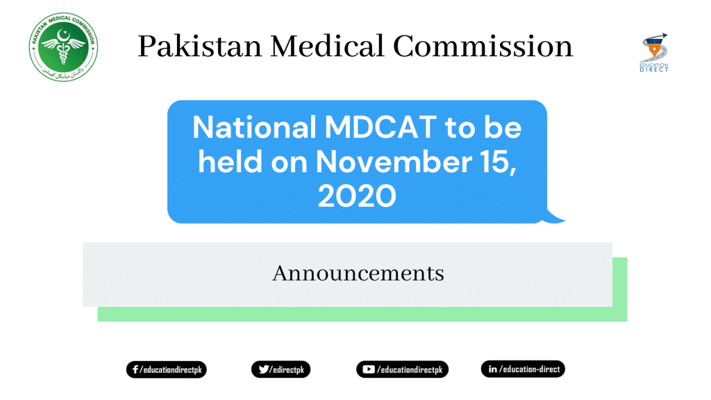 National MDCAT DATE 2020