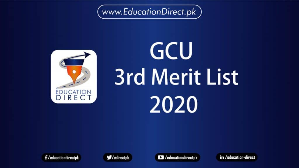 Gcu-3rd-merit-List-2020-Intermediate